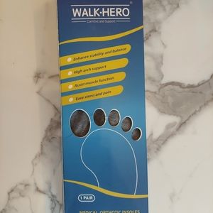 Walkhero Plantar Fasciitis Pain Relief Insoles Arch Support Mens 9-9.5 Blue